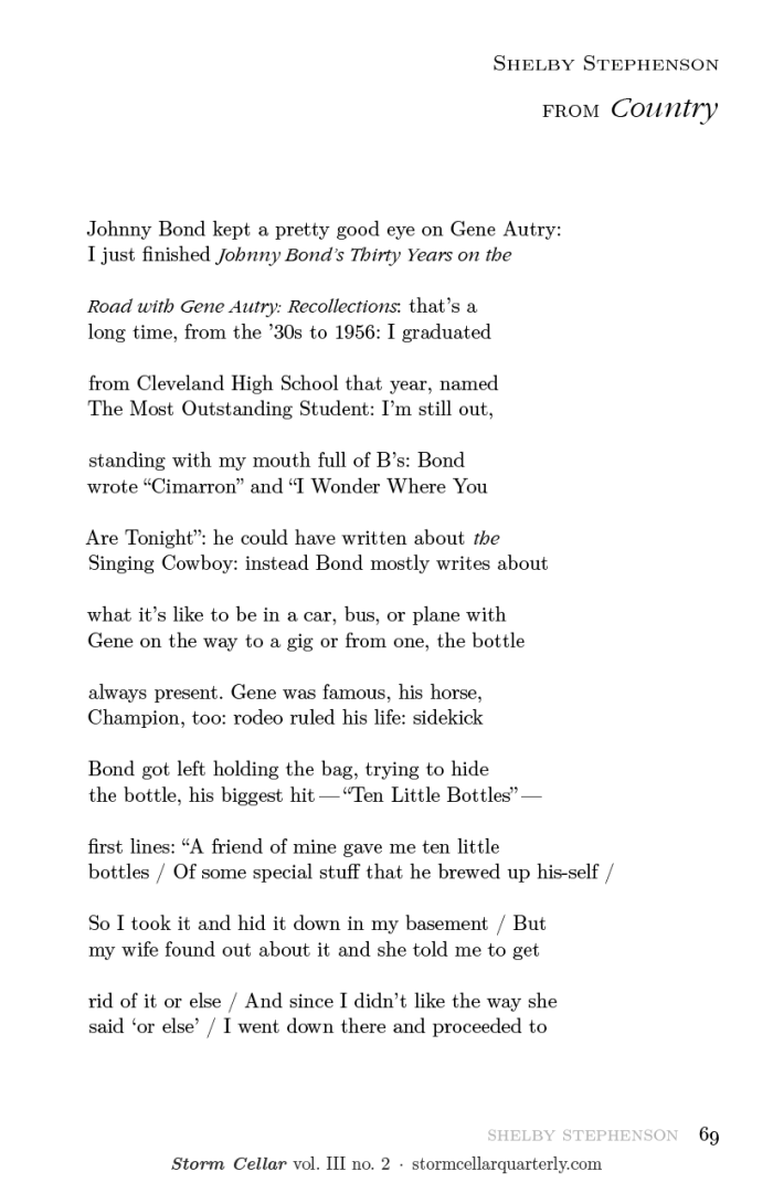 Shelby Stephenson - from Country [sample]