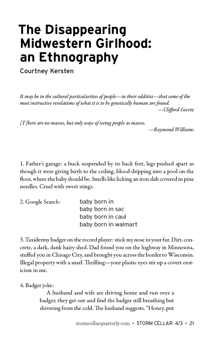 Courtney Kersten - The Disappearing Midwestern Girlhood- An Ethnography [sample]