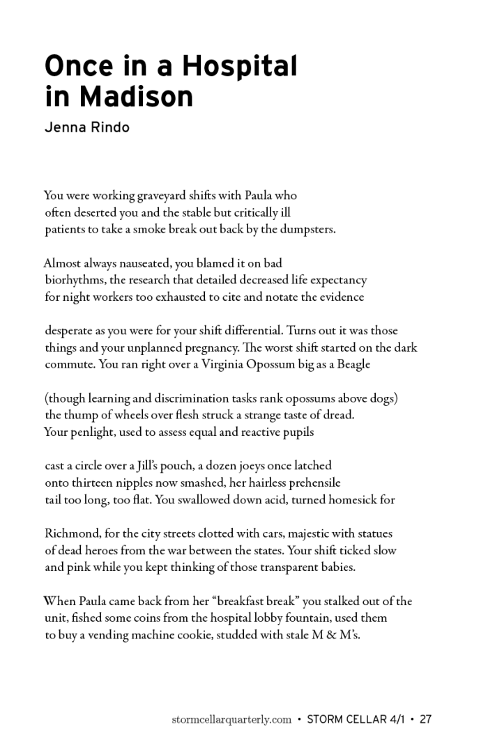 Jenna Rindo - Once in a Hospital in Madison [sample]