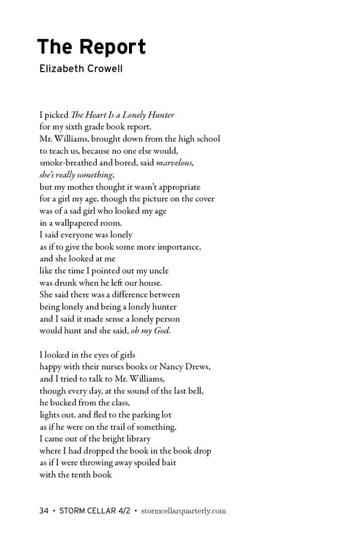 Elizabeth Crowell - two poems [sample]